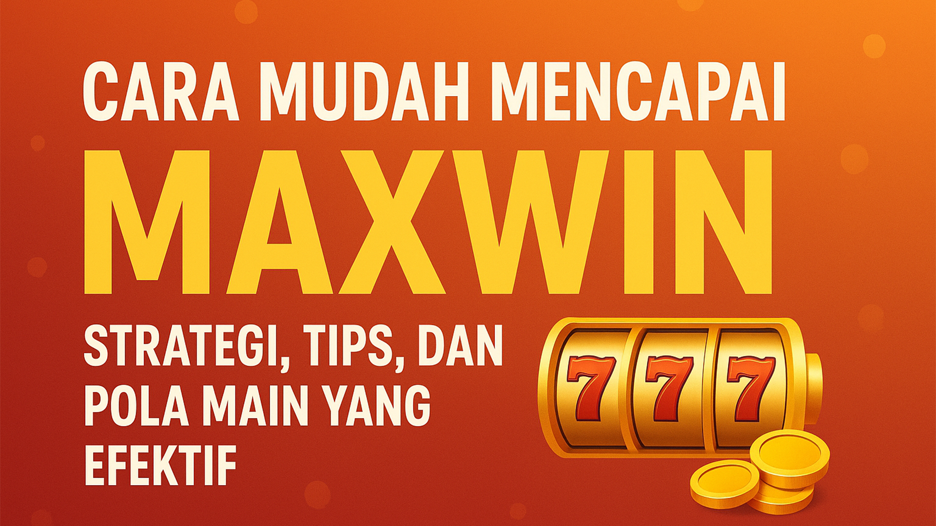 Cara Mudah Mencapai Maxwin Strategi, Tips, Dan Pola Main Yang Efektif